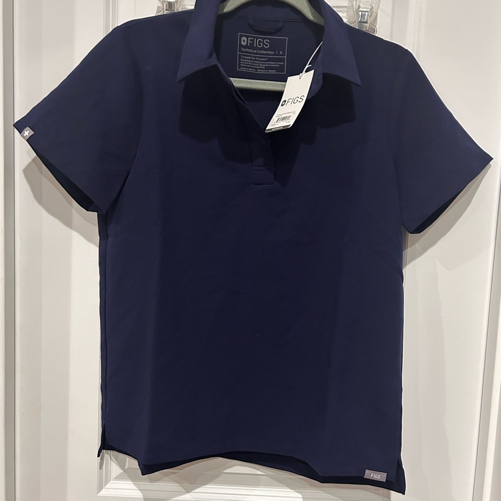 Figs Deep Blue Scrub Top NWT